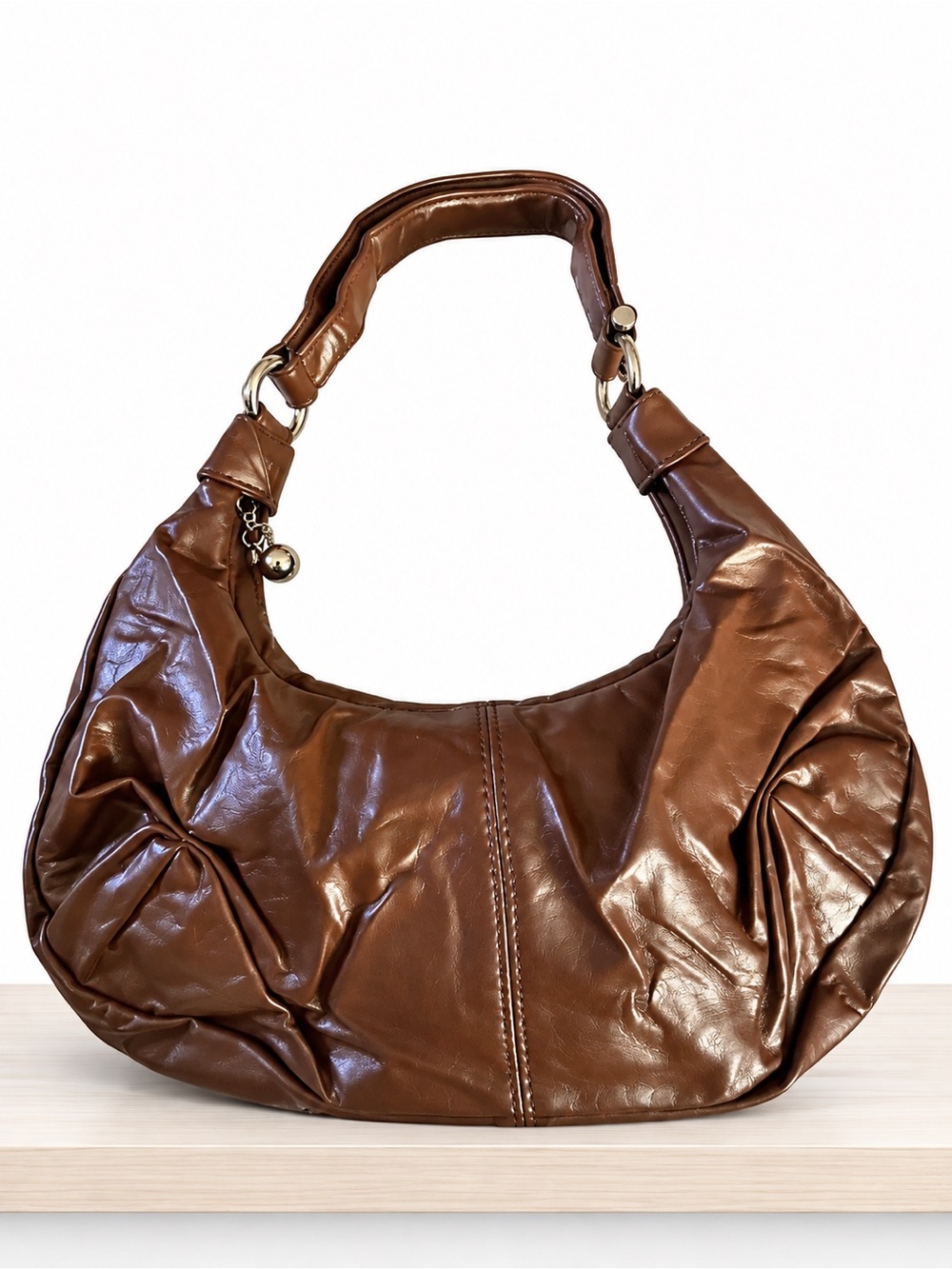 Brown Hobo Shoulder Bag - small